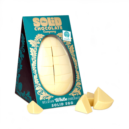 Front of Solid Belgian White chocolate egg